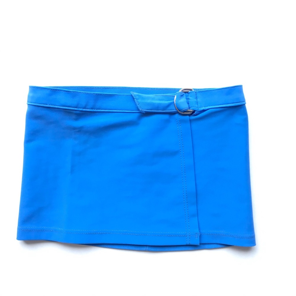 Submarine Swim Blue Faux Wrap Cover Up Skirt